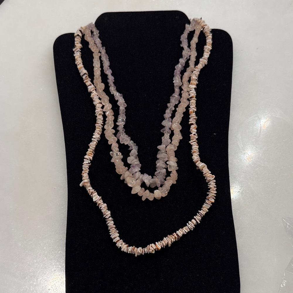 Elegant 3 Strands Beaded Necklaces
